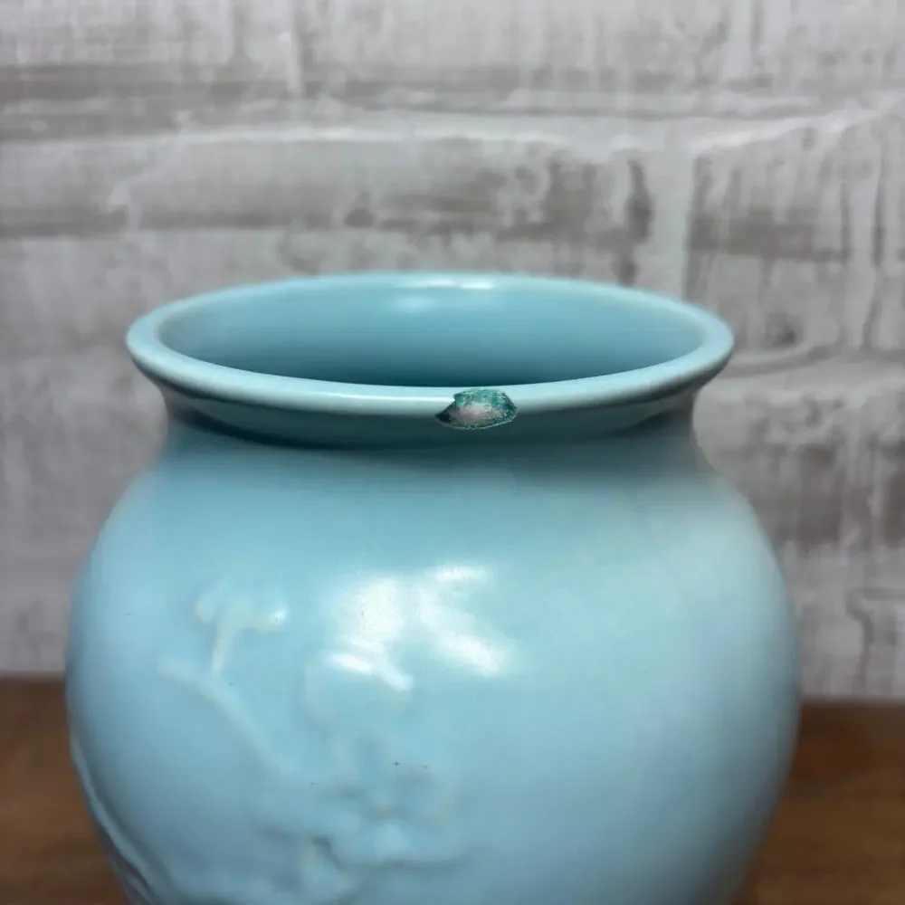 Vintage Baby Blue Poppytrail Ceramic Vase